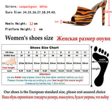 Load image into Gallery viewer, High Heels Horsehair Leopard Shoes Women Slippers Lady Flock Sexy Pumps 12cm Summer Pointed Feminino Slippers Sandals - nevaehshalo