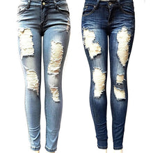 Load image into Gallery viewer, S-XXL Women's Skinny Hole Ripped Jeans New Fashion - nevaehshalo