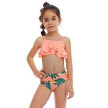 Load image into Gallery viewer, New Girls Swimsuit Double Ruffle Split Swimsuit Children's Swimsuit - nevaehshalo