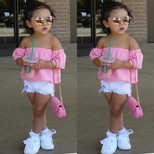 Load image into Gallery viewer, Girls Off-shoulder Shirt Tops - nevaehshalo