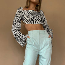 Load image into Gallery viewer, Women Fashion Club Party Long Sleeve Shirts Crop Tops - nevaehshalo