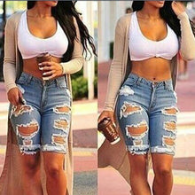 Load image into Gallery viewer, Women's High Waist Sexy Jeans Shorts Fashion Ripped Hole