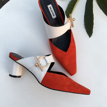 Load image into Gallery viewer, Sexy Women's Pumps High Round Heel Fashion Square Toe Metal Decoration Casual Shoes - nevaehshalo