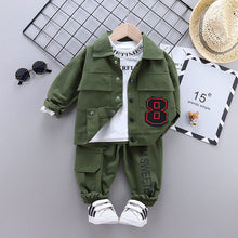 Load image into Gallery viewer, Boys Jacket Suit T-Shirt Pants 3Pcs/sets Infant an Toddler Sportswear