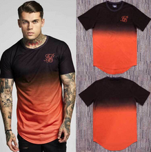 Load image into Gallery viewer, summer Cotton silk siksilk T shirt Gradient Printed T-shirts Short Sleeves Hip Hop T-shirt shirts Tops Men Longline tees With - nevaehshalo