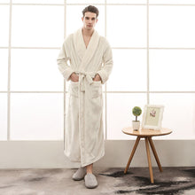 Load image into Gallery viewer, Lovers Plus Size Flannel Robe Extra Long Warm Bathrobe Men & Women - nevaehshalo