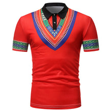 Load image into Gallery viewer, Short Sleeve Top Turn Down Collar Men Casual African Style - nevaehshalo