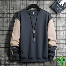 Load image into Gallery viewer, Fashion Patchwork Men Autumn New Street Casual Loose Pullover Korean Long Sleeved Top M-5XL - nevaehshalo