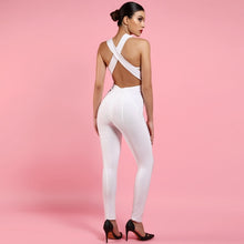 Load image into Gallery viewer, Sexy Jumpsuit Hollow Out Bandage White Rayon High