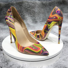 Load image into Gallery viewer, Art Painting Printed Women Partent Stiletto High Heels