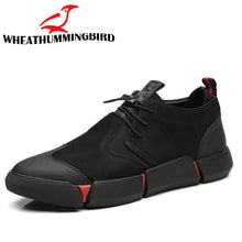 Load image into Gallery viewer, Black Men's Leather Casual Shoes Fashion Breathable Sneakers - nevaehshalo