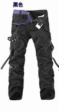 Load image into Gallery viewer, Multi-pocket washed overalls men loose cotton cargo pants