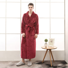 Load image into Gallery viewer, Lovers Plus Size Flannel Robe Extra Long Warm Bathrobe Men & Women - nevaehshalo