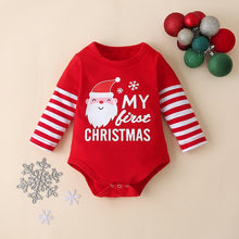 Load image into Gallery viewer, Girls Boys Sets My First Christmas Deer Stripe Print Outfits Xmas Romper