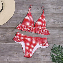 Load image into Gallery viewer, Bikinis Set Plaid High Waist Ruffle Women's Swimsuit - nevaehshalo