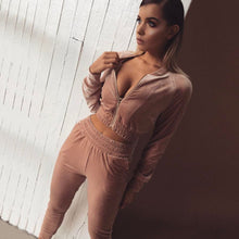 Load image into Gallery viewer, Women Sweatshirt Pants Sets Velvet