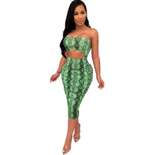 Load image into Gallery viewer, Snakeskin Print Cutout Women Strapless Dress Fashion Sexy Sleeveless