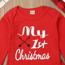 Load image into Gallery viewer, Lovely Baby Boy Girl My First Christmas Letter Romper Kids T-Shirts Pant Hat Outfits