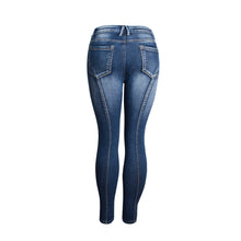 Load image into Gallery viewer, Jeans New Style Mid-Waist Elastic Split Hem Trendy High Quality Washed Nine-Point Jeans