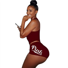 Load image into Gallery viewer, Letters Print Tank Top Shorts Two Piece Set