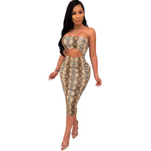 Load image into Gallery viewer, Snakeskin Print Cutout Women Strapless Dress Fashion Sexy Sleeveless