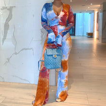 Load image into Gallery viewer, Winter Women's Fashion Tie Dye Casual Short Long Sleeved Trousers