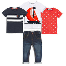 Load image into Gallery viewer, 4Pcs Boys Clothes Sets Summer Children Clothing Baby Boy Sport Suit T-shirt+Jeans Costume For Kids - nevaehshalo