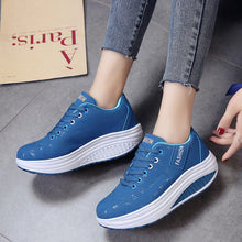 Load image into Gallery viewer, women running shoes sneakers female breathable thick bottom wedges outdoor