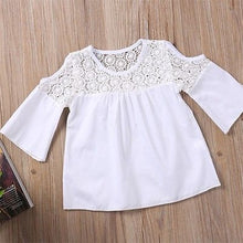 Load image into Gallery viewer, Kids Girls Summer Lace Tops T-Shirt+Denim Jeans Pants Outfits Set - nevaehshalo