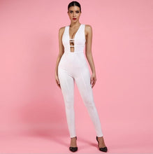Load image into Gallery viewer, Sexy Jumpsuit Hollow Out Bandage White Rayon High