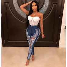 Load image into Gallery viewer, Sexy Personality Ripped Hole Washed Slim Stretch Denim Pencil Pants