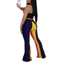 Load image into Gallery viewer, Sexy Rainbow Wide Leg Pants Set Sling Short Top Two Piece Set Summer Clothes Women's Suit - nevaehshalo