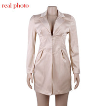Load image into Gallery viewer, Deep V Neck Long Blazers Coat