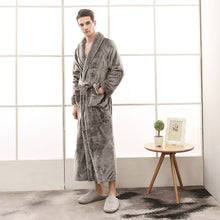 Load image into Gallery viewer, Lovers Plus Size Flannel Robe Extra Long Warm Bathrobe Men & Women - nevaehshalo