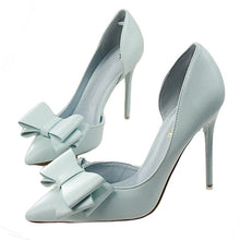 Load image into Gallery viewer, Fashion delicate sweet bowknot high heel shoes side hollow pointed Stiletto Heels Shoes women pumps - nevaehshalo