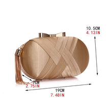 Load image into Gallery viewer, Bow Metal Women Day Clutches Tassel Luxurious Fashion Lady Evening Bags
