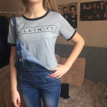 Load image into Gallery viewer, Casual Summer Women Plain Tops Pullover Short Sleeve O neck Letter - nevaehshalo