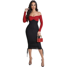 Load image into Gallery viewer, Temperament senior slim one shoulder tube top sexy casual commuter dress - nevaehshalo