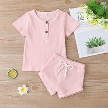 Load image into Gallery viewer, Boys and Girls Summer Clothes Tops+Shorts Outfits Sets - nevaehshalo