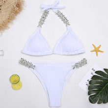 Load image into Gallery viewer, Women Crystal Bikini Set Push-Up Padded Bra Swimwear Sexy Two Pieces Bandage Swimsuit Summer Bathing Beachwear Backless Suit - nevaehshalo