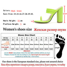Load image into Gallery viewer, Eilyken Summer Slippers Sandals Flip Flop Square heel Stretch Fabric Hollow Women Shoes Sexy Slippers Pumps Fluorescent green - nevaehshalo