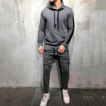 Load image into Gallery viewer, 2 Pieces Sets Men Hooded Sweatshirt +Drawstring Pants