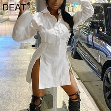 Load image into Gallery viewer, Wide Double Stand Collar Personalized Long Sleeve Slit Solid Shirt For Women Street Style Spring GD1084 - nevaehshalo