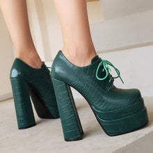 Load image into Gallery viewer, Women Pumps Fashion New Square Toe Platform Thick High Heels