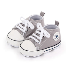Load image into Gallery viewer, Baby Shoes Boy Girl Star Solid Sneaker Cotton Soft Anti-Slip Sole Newborn Infant First Walkers Toddler Casual Canvas Crib Shoes - nevaehshalo