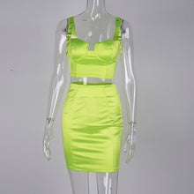 Load image into Gallery viewer, Buckle Down Satin Two Piece Set Summer Clothes For Women - nevaehshalo