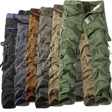 Load image into Gallery viewer, Multi-pocket washed overalls men loose cotton cargo pants