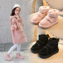 Load image into Gallery viewer, Winter Girls'Snow Boots 2020 New Warm Skid-proof Boys' Cotton Shoes 1-15 Years Old Children's School genuine leather suede Boots - nevaehshalo