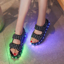 Load image into Gallery viewer, Summer Fashion LED Flash Colorful Flats Sandals Open Toe Platform Sandals Shoes Women Casual Shoes Ladies Beach Shoes - nevaehshalo