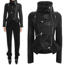 Load image into Gallery viewer, Motorcycle Leather Gothic Jacket Women Fashion Black
